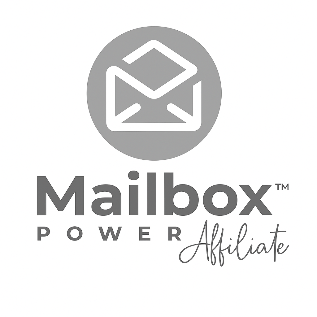 Grayscale Mailbox Power logo featuring envelope and lightning bolt icon, presented in a flat vector style.</p>
<p>